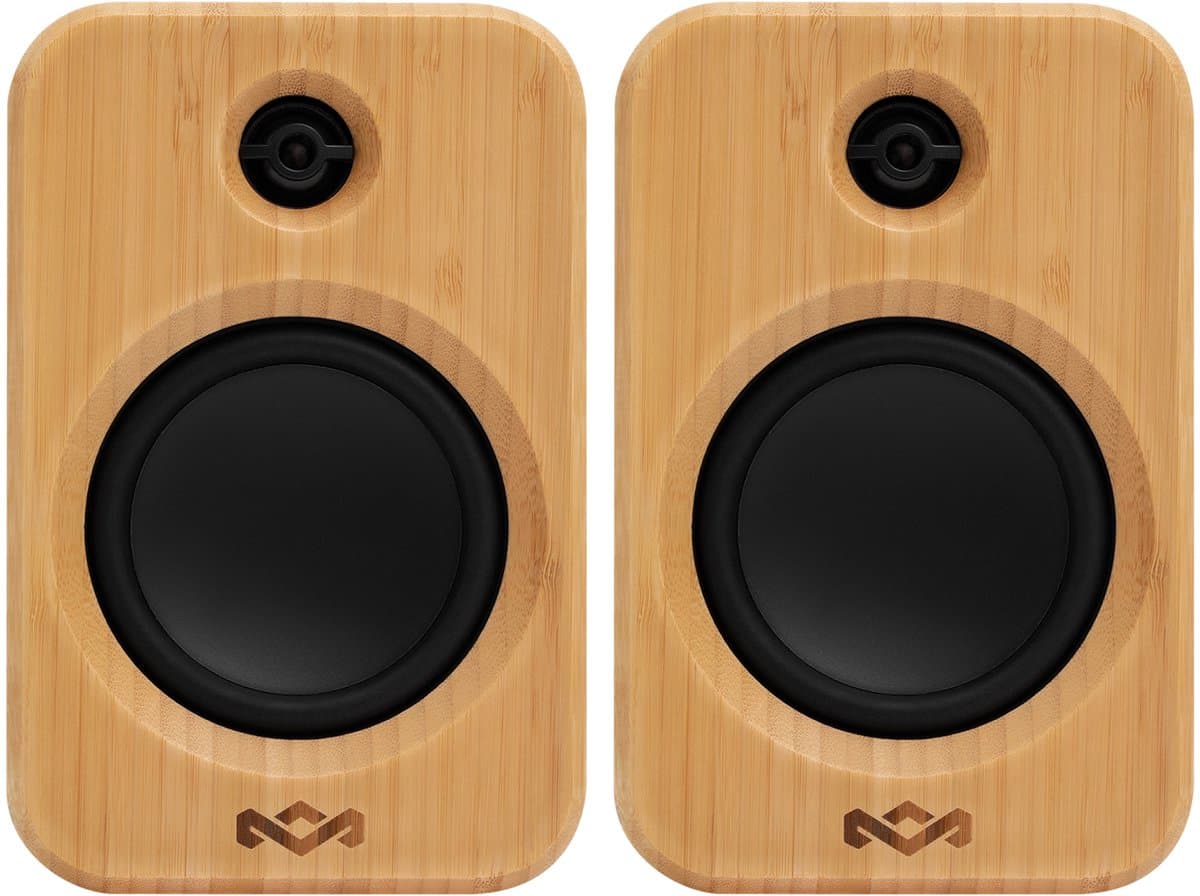 House of Marley Get Together Duo 2 Bluetooth Boekenplank Speakers - Draadloze Speaker - Hifi speakers - Stereo Set - Home Audio - FSC Bamboo Hout - Versie 2 — afbeelding 1