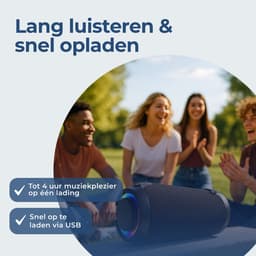 Denver Bluetooth Speaker Draadloos - Lichteffecten - Muziek Box - AUX - TWS Pairing - BTG213 — thumbnail 6