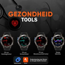 Synyq GPS Pro - GPS Smartwatch Heren - 51mm - AMOLED Scherm - 3 Bandjes - 5ATM Waterdicht - Belfunctie - 170+ Sportmodi - Stappenteller - Hartslag, Slaapmeter - Smartwatch Heren - Horloge Heren - Sport Horloge - IOS & Android — thumbnail 2