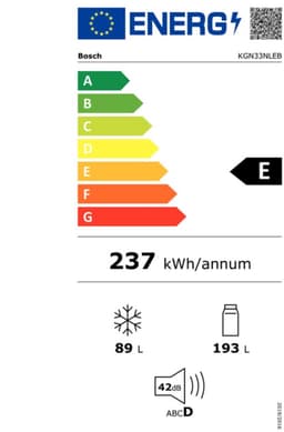 Bosch KGN33NLEB - Serie 2 - Koelkast - Koel-vriescombinatie - Total No Frost - nooit meer ontdooien- Perfect Fit: zet je koelkast strak tegen de wand of in een nis - RVS — thumbnail 11
