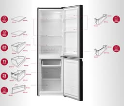 Inventum KV1500B Low Frost energiezuinige koel-vriescombinatie - 150 cm hoog - 174 liter - Energielabel D - Vrijstaand - Zwart — thumbnail 9