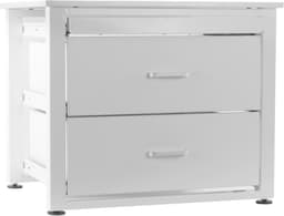 Wasmachine verhoger Wim, verstelbaar, met twee houten laden en schuif — thumbnail 1