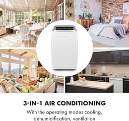 Klarstein Mobiele airconditioner met luchtafvoerslang, 4-in-1 airconditioner met ventilator, luchtontvochtiger & nachtmodus, Kleine & draagbare airconditioner voor thuis & op kantoor, Laag verbruik, 12000 BTU,5 kW voor 56 m² - Afstandsbediening — thumbnail 22