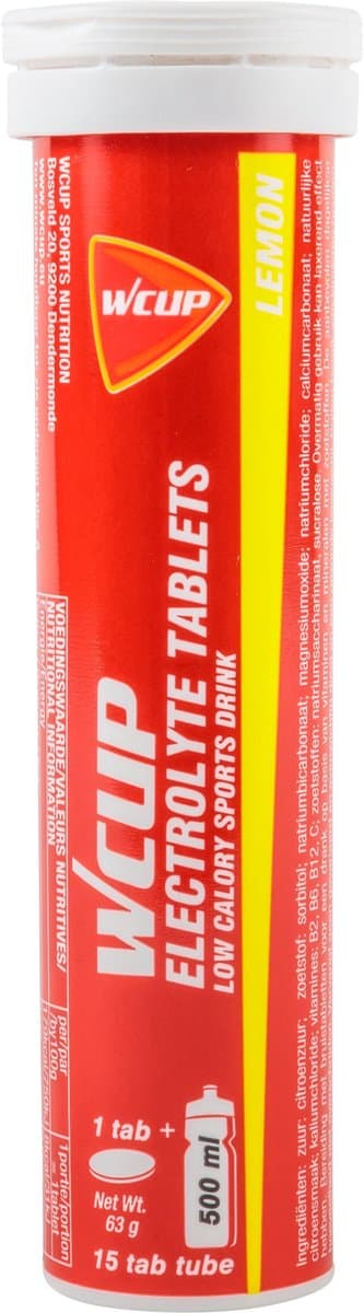 Wcup Sport Electrolyte Tablets Lemon (15 x 4,2g) — afbeelding 1