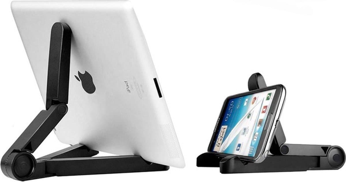 Tablet Standaard - Zwart - Opvouwbaar Tabletstandaard — afbeelding 1
