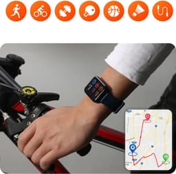 Belesy® ARTIFICIAL - Smartwatch Dames - Smartwatch Heren - Horloge - 1.70 inch – kleurenscherm – Stappenteller – Calorieën - Gezondheidsindicatoren – Je eigen foto als wijzerplaat - Leer – Bruin – Zwart - Moederdag — thumbnail 13