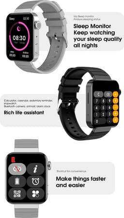 DrPhone iNX - Metalen Smartwatch Bluetooth Bellen - Microfoon - Hartslag - Stappen - Mannen / Vrouwen - IOS/Android - Zilver — thumbnail 11
