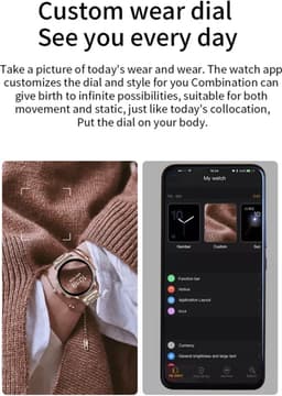 Smartwatch Rankos AK37 - sporthorloge zilver staal bandje - Fitness - Stappenteller - Hartslag - Slaapmonitor - Bluetooth bellen-Bel/message herinnering - Camera Bediening-IP67 Waterbestendig - Met APP-Weer informatie -Stopwatch - Muziek — thumbnail 19