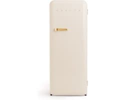 CREATE - Koelkast in retrostijl - Gebroken wit - Handvat Goud - FRIDGE RETRO 281L