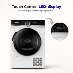 Heinner Warmtepompdroger - 10 KG - Wasdroger - 14 Programma's - Antikreukfunctie - LED display - Trommelverlichting - Wit/Zwart — thumbnail 9
