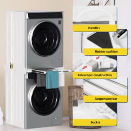 verbindingsframe Tussenbouwframe wasmachinekast uittrekbaar handdoekhouder droger verbindingsframe Wasmachine & Drogeraccessoires universele stapelset — thumbnail 2