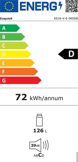 Exquisit KS16-V-E-040DB - Tafelmodel koelkast - 5 Jaar Garantie - 126 liter - D label - Zwart — thumbnail 2
