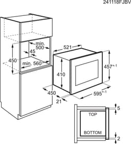 AEG OS5CM34MB 5000 serie Inbouwmagnetron - 34 liter - Hete lucht en grillfunctie - Mat zwart — thumbnail 3