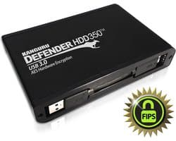 Kanguru – Defender HDD350 – 5 TB – FIPS 140-2 - USB 3.0 – Hardware Encrypted Hard Drive – Zwart