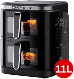 Comfy Nest CN-06184 - 2800W Airfryer - 11L - Dubbele Mand - Digitaal Opvouwbaar Zijpaneel - Kijkvenster — thumbnail 1