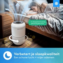 Luchtreiniger Pro met App en Vervangbare HEPA 13 Filter en UV-Lamp - Air Purifier - 165m3/u - Air Cleaner - 4 Standen - Koolstoffilter - Tegen Hooikoorts, Huisstofmijt, Allergie, Stof, Geur, Rook - Wit - Silvergear — thumbnail 4