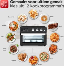 TurboTronic AF32DRD Airfryer XXL en Mini Oven – 32 Liter – Vrijstaande Oven – 12 Kookprogramma’s – 25° tot 230°C – Zwart — thumbnail 6