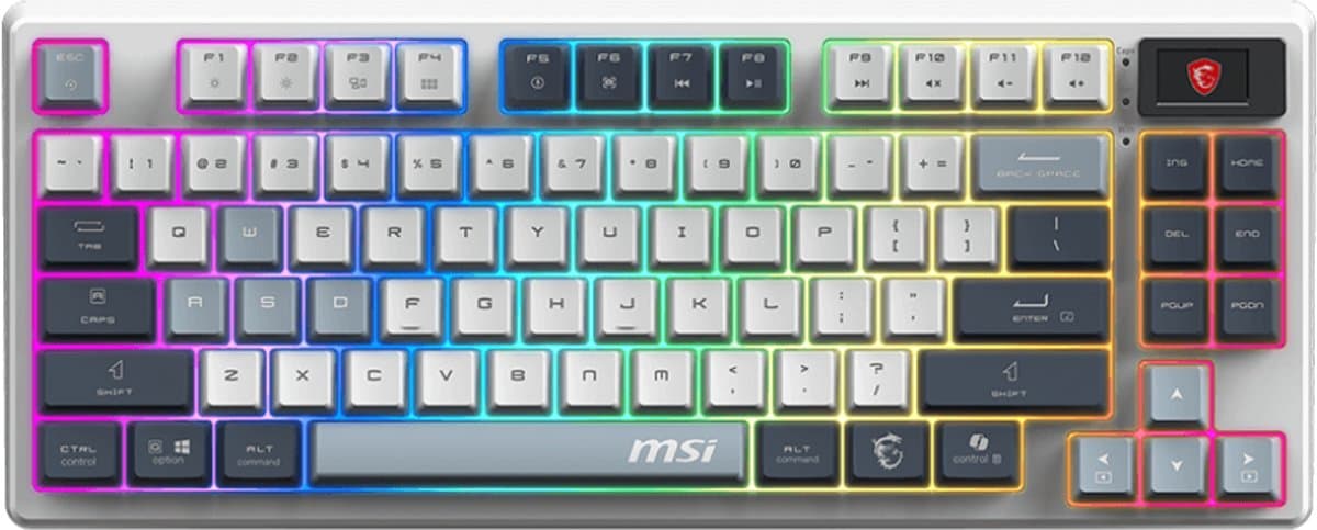 MSI FORGE GK600 TKL SKY US - Gaming Keyboard - Mechanical Linear Switches - RGB LED — afbeelding 1