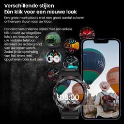 Mawiva Tech PRO - Smartwatch - AMOLED - Smartwatch Heren - Mawiva Tech Smartwatch - Geschikt voor iOS en Android - Nederlandstalig - Sporthorloge - Gezondheidsanalyse - Sportanalyse - Bellen - Muziek/Audio Luisteren - Ergonomisch - Zwart — thumbnail 8