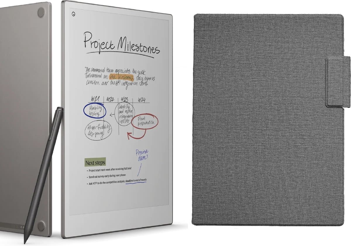 reMarkable® Paper Pro met Marker Plus en Grijze Magnetische Hoes — afbeelding 1