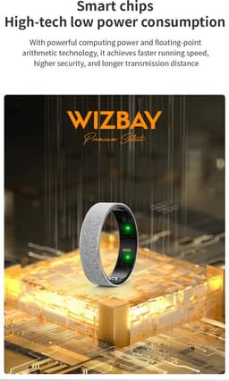WizBay Premium Select® Zilveren FrostLook Smart Ring Dames Heren - Oplaad Case - Hypoallergeen - Hartslag & Slaap Monitor - IP68 Waterdicht - O2 Meting - Gesture Functie - Multiple Sport Modi - #10 — thumbnail 6