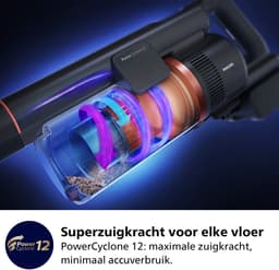 Philips Steelstofzuiger met Dweilfunctie XC7055/01 Aqua - Draadloos en Zonder Zak - Zuigmond met LED Verlichting — thumbnail 4