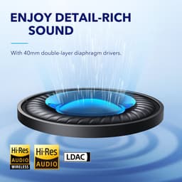 Soundcore Space Q45 by Anker, Koptelefoon met actieve ruisonderdrukking, tot wel 98% minder ruis, 50 u speeltijd, appbediening, LDAC Hi-Res Wireless Audio, comfortabel, duidelijk bellen, Bluetooth 5.3 — thumbnail 7