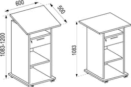 VCM Houten tafel meubels trolley trolley standaard beamer projector wielen rollable Neta Houten tafel meubels trolley trolley standaard beamer projector wielen rollable Neta — thumbnail 6