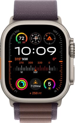 Apple Watch Ultra 2 - GPS + Cellular - 49mm - Titanium Case with Indigo Alpine Loop - Small — thumbnail 1
