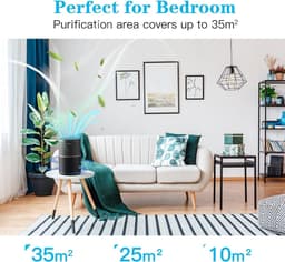 Luchtreiniger met HEPA Filter – Compacte Air Purifier – Voor Schone Lucht in Huis – Stil & Efficiënt – Geschikt voor Slaapkamer & Kantoor — thumbnail 7