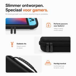 Case Geschikt voor Nintendo Switch 2 - Met opbergvak voor 12 games - Hoesje Geschikt voor Switch 2 - Waterdicht en schokbestendig - Zwart — thumbnail 7