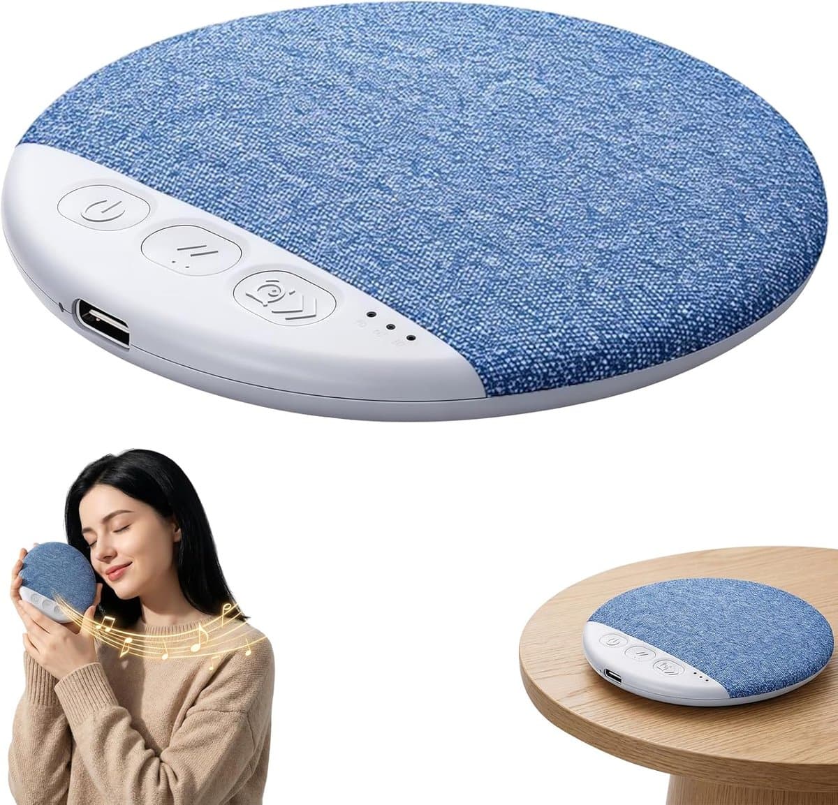 Slaapsprekers - Kussen Luidspreker voor Slapen - Ultradun (0,47 inch) - Geplande afsluiting - Onderkussen Bluetooth Speaker - Botgeleiding Technologie - Witte Ruis - batterijduur - Draadloos - voor Volwassenen & Kinderen - blauw — afbeelding 1