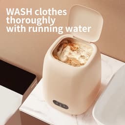 Delightness Mini Wasmachine - Draagbare Wasmachine - Camping - Reis Wasmachine - Kamperen - 220V - Beige — thumbnail 6