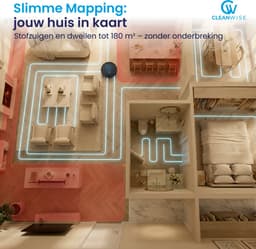 CleanWise Hans Robotstofzuiger met Dweilfunctie & Automatisch Leegstation – 90 dagen handsfree – Nederlands Product – Dweilrobot – LiDAR Navigatie – 7000 Pa – HEPA 14 Filter – Tapijtherkenning – No-Go Zones – Voor Huisdierharen — thumbnail 11