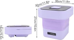 Portable Wasmachine - 10 Liters - Mini Wasmachine met Automatische Spoelfunctie - Grote Capaciteit Vouwbare Wasmachine - Vouwbare Mini Wasmachine voor EU Plug — thumbnail 9
