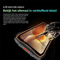 Blackview BL7000 Robuuste Smartphone 5G - 6.78 inch - Android 15 - 24GB RAM - 256GB ROM - 50MP Camera - 7500mAh met 33W Adapter - IP68 Waterdicht - NFC OTG GPS FM - Oranje — thumbnail 8