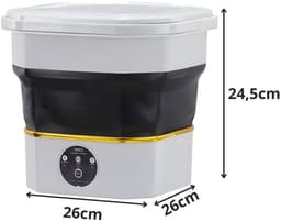 Mini Opvouwbare Wasmachine 6L – Draagbare Reis Wasmachine voor Kleding & Ondergoed – Compact & Energiezuinig – Ideaal voor Camping & Kleine Wasjes – camping wasmachine – centrifuge – kleine wasmachine – mini wasmachine met centrifuge – 76867 — thumbnail 5