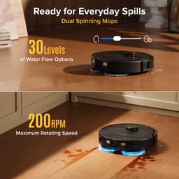 Roborock Qrevo S Pro Set-Robotstofzuiger–Alles-in-één multifunctioneel dockingstation–18500 Pa zuigkracht–Antiklitsysteem-Reactive Tech Obstakelvermijding-Intensieve tapijtreiniging 10 mm Dweilverhoging–Twee roterende dweilpads–Roborock app controle — thumbnail 6
