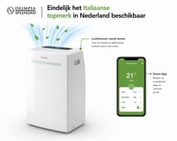 Stille Mobiel Airco 10.000 BTU – WiFi – HEPA Luchtfilter – Design Airco voor Slaapkamer & Woonkamer – Olimpia Splendid AIRA 10