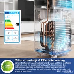 Erikssøn Mobiele Airco - 10.000 BTU - Incl. Raamafdichtingskit - Tot 30m² - 4-in-1 - Airconditioning - Ventilator - Ontvochtiger - Zwart — thumbnail 10