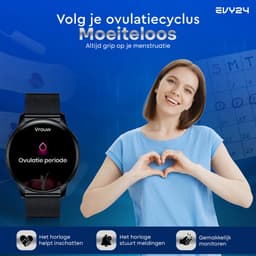 Evy24 Smartwatch Pro 42mm - Smartwatch Dames - Horloge met Belfunctie - Sporthorloge Dames - AMOLED - Bloeddrukmeter - Stappenteller - Android en iOS - Zwart — thumbnail 5