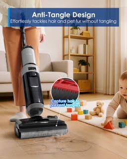 Tineco i5 Stretch Plus - Nat en droog stofzuiger en dweil - 180° Lay-Flat - 20.000 Pa Zuigkracht - Double-Sided Edge Schoonmaak methode - 30 Min Accu - Anti-Tangle stofzuiger geschikt voor dierenharen — thumbnail 9