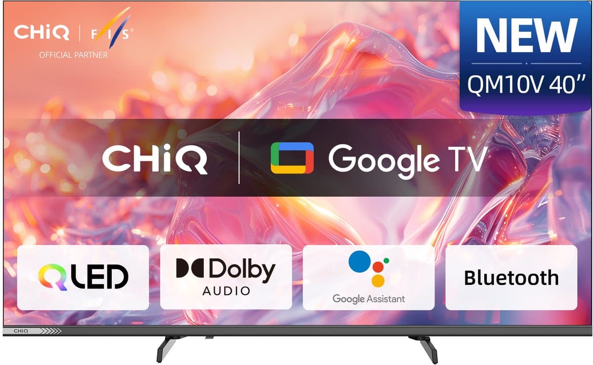 CHiQ L40QM10V - Smart TV 40 Inch - QLED Pro Google TV - FHD 1080P - Randloos Metal Design - Dolby Audio - 2025 Nieuw — afbeelding 1