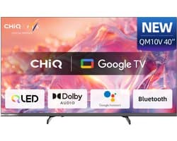 CHiQ L40QM10V - Smart TV 40 Inch - QLED Pro Google TV - FHD 1080P - Randloos Metal Design - Dolby Audio - 2025 Nieuw