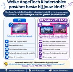 AngelTech Kinderpakket XL - Kindertablet XL + Kinderkoptelefoon - Combipakket - Kindertablet Vanaf 3 Jaar – Kinder Tablet – Kids Tablet - Tablet voor Kinderen - Roze — thumbnail 4