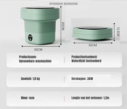 REN® Camping Wasmachine - Mini Wasmachine - Wasmachines - 12 Liter - Draagbaar en Opvouwbaar - Roze - 30cm x 77cm x 77cm — thumbnail 5