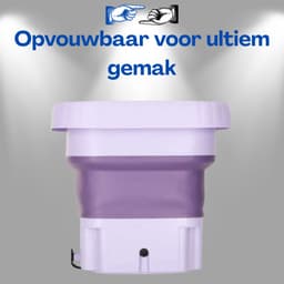 Mini Wasmachine met Centrifuge 8L Paars - Opvouwbare Wasmachine - Kleine Wasmachine - Camping Wasmachine - Wasmachine Draagbaar - Met Ebook — thumbnail 2