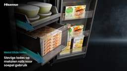 Hisense RQ600P7SKE - Amerikaanse koelkast - Energielabel E - PureView Door - 6,86" Intelligent Hub touchscreen display - Water- & ijsdispenser - Metal Tech Cooling - No Frost - Zwart - Multi-Air Flow - Super Cool - Fast Freeze - 37dB (A) - 615 Liter — thumbnail 15