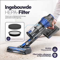 Chesto T1 Steelstofzuiger Draadloos 400W – 35.000 Pa – Ultralicht – LED-zuigmond – 3 Opzetstukken — thumbnail 7