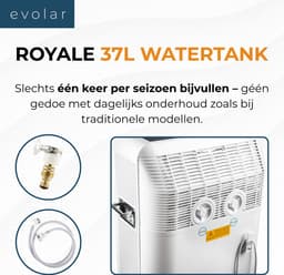 Evolar Mobiele Airco Zonder Afvoerslang - met Luchtontvochtiger - 3-in-1 - Voor Slaapkamer - WiFi - 9000 BTU - Zonder Afvoer / Slang - EVO-ES9000 — thumbnail 6